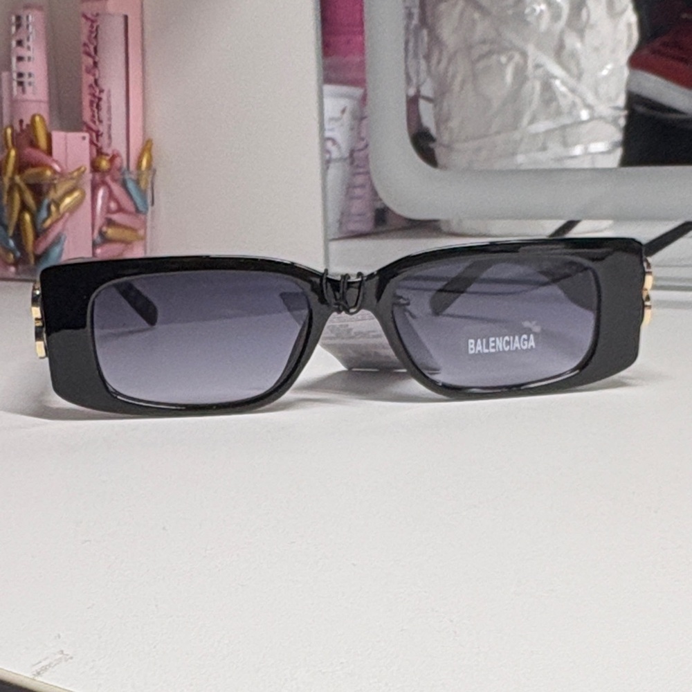 Women's Black and Gold Sunglasses